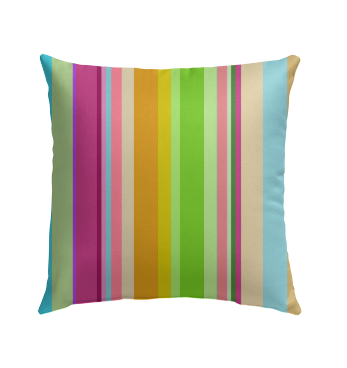 Weather-resistant Urban Oasis outdoor pillow in a garden setting, adding a touch of elegance.