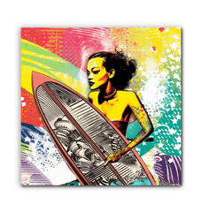 Surfing 5 29 Canvas art in a serene bedroom