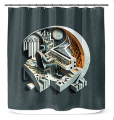 Harmonic Horizon Shower Curtain