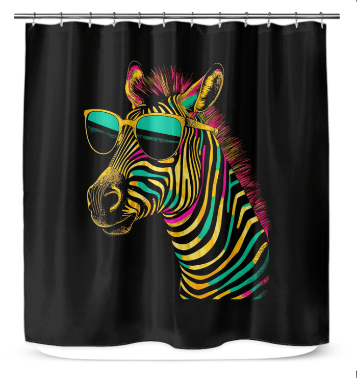 Zebra Dreamland Watercolor Shower Curtain - Beyond T-shirts