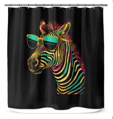 Zebra Dreamland Watercolor Shower Curtain - Beyond T-shirts
