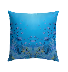 Close-up of Floral Fantasy Pillow's Weather-Resistant Fabric