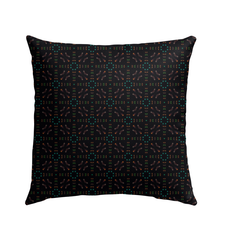 Close-up of the weather-resistant Orchid Oasis Outdoor Pillow with vibrant design