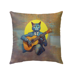 Cat's Dreamy Moonlight Outdoor Pillow