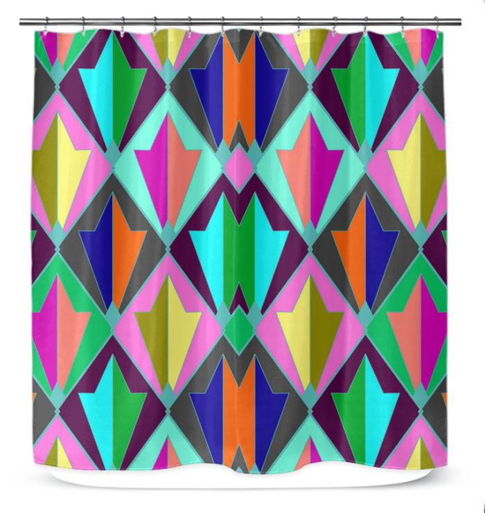 Whispering Vines Art Nouveau Shower Curtain in a modern bathroom.