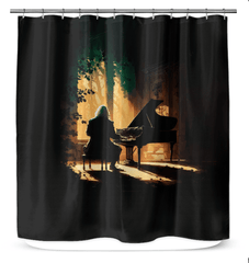 Chill and Unwind: Music Lover's Bathroom Curtain - Beyond T-shirts