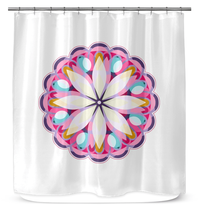 Mandala Blossom Bamboo Shower Curtain - Beyond T-shirts