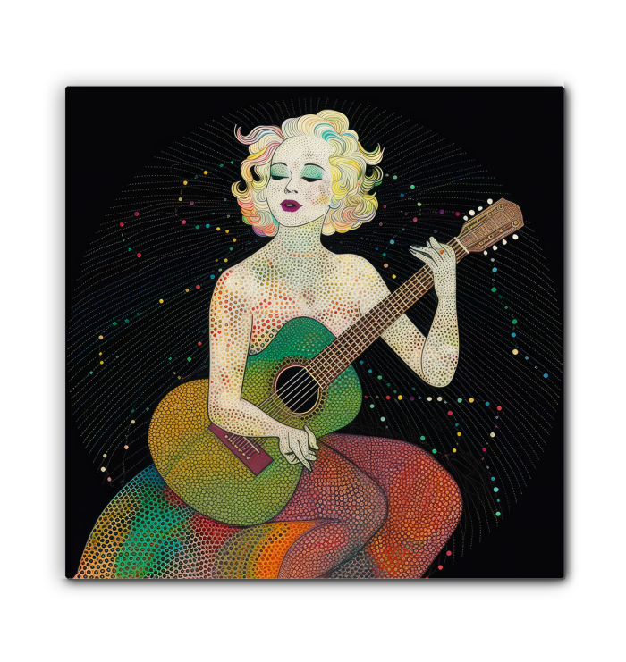 Elegant Bloom Ballet wrapped canvas in living room
