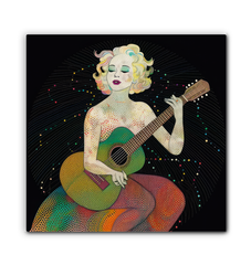 Elegant Bloom Ballet wrapped canvas in living room