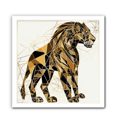 Lion's Tranquil Waterhole Reflection