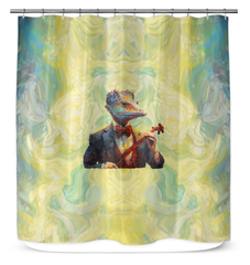 Vintage Animals Shower Curtain in Bathroom Decor.