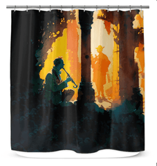 Symphony of Style: Music Notes Shower Curtain - Beyond T-shirts