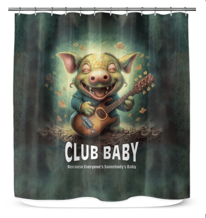 CB3-95 shower curtain displayed in a modern bathroom setting.