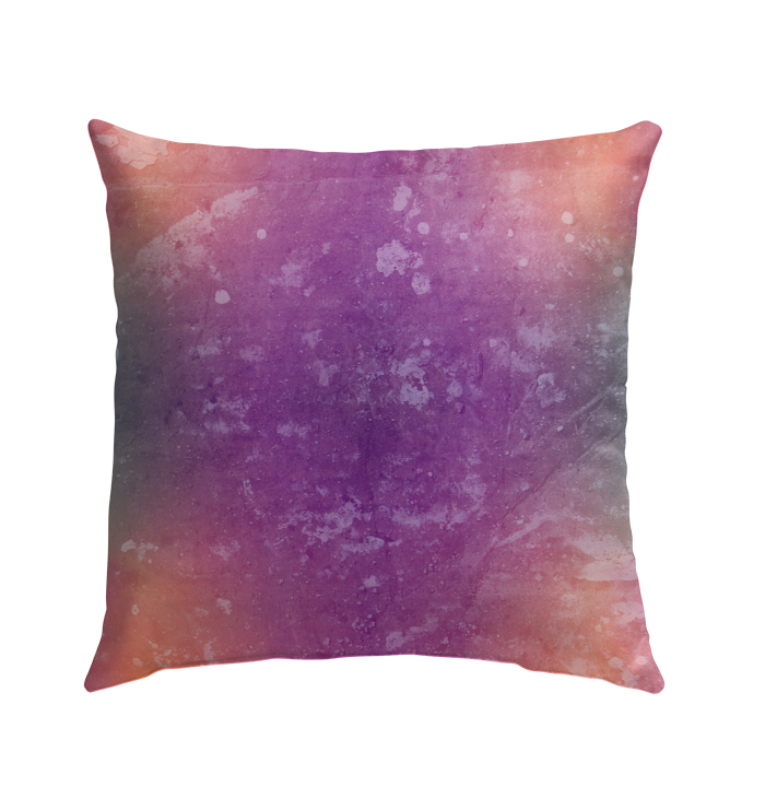 Elegant outdoor pillow with Majestic Medley design on patio