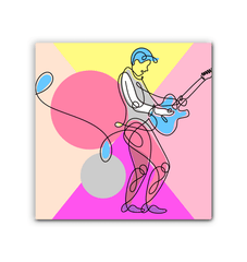 Guitar Line Art 4 Wrapped Canvas - Beyond T-shirts