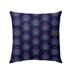 Colorful Polka Dot Delight Outdoor Pillow on garden chair