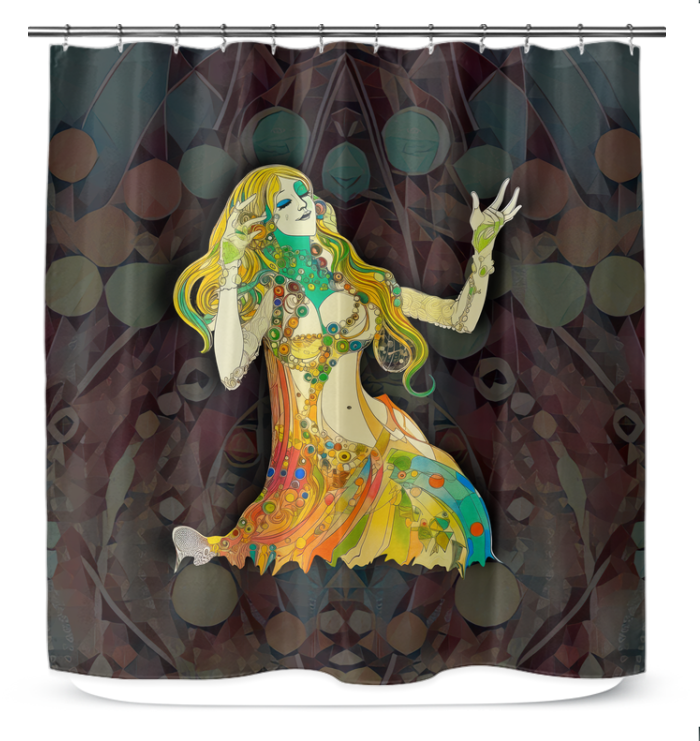 Tranquil Oasis Shower Curtain in a soothing bathroom setting.