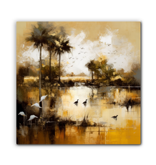 Starry Night Landscape Wrapped Canvas