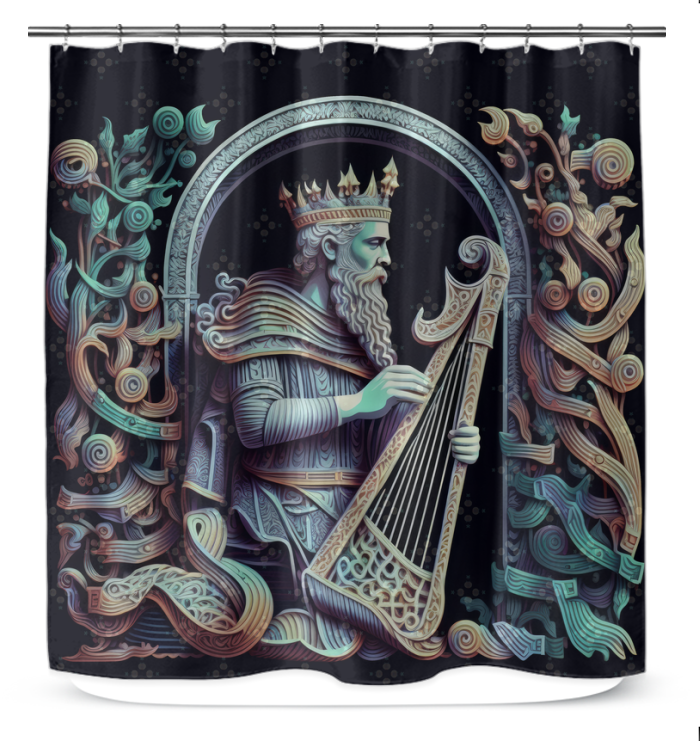 Durable bathroom curtain with Arena Anthem pattern for modern decor