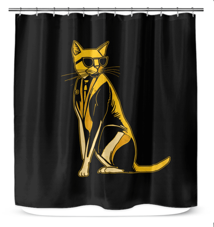 Curious Catscape Shower Curtain - Beyond T-shirts