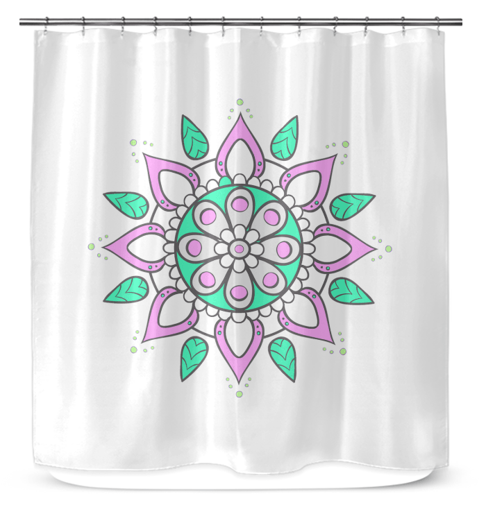 Mandala Elements Watercolor Shower Curtain - Beyond T-shirts