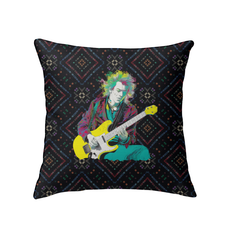 Bright and colorful wildflower design on indoor pillow for stylish home decor.