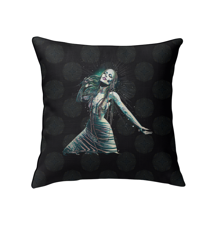 Elegant Rose Romance Indoor Pillow on a sofa.