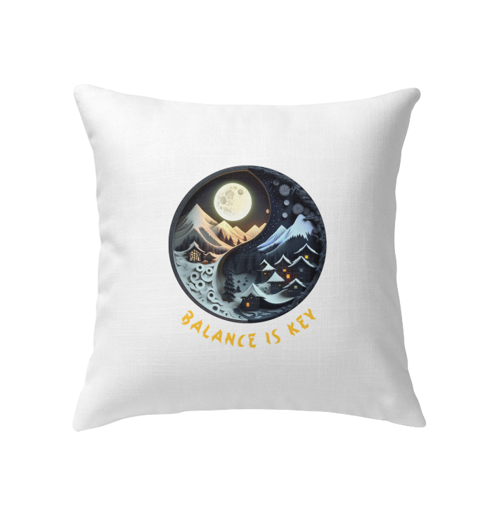 Yin Yang design indoor pillow with desert dunes theme.