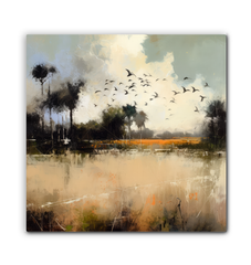 Desert Oasis Landscape Wrapped Canvas