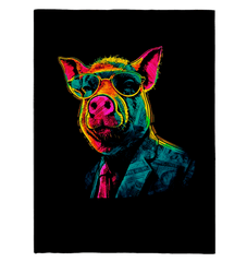 Curious Piglet Sherpa Blanket - Beyond T-shirts