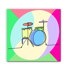 Drums Line Art Wrapped Canvas - Beyond T-shirts