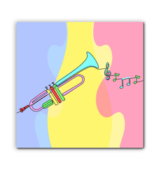 Trumpet Line Art Wrapped Canvas - Beyond T-shirts