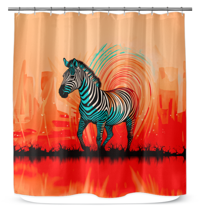 Zebra Family Safari Adventure Curtain