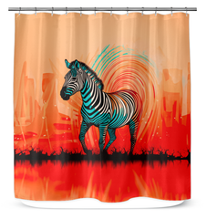 Zebra Family Safari Adventure Curtain