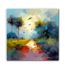 Tranquil Mountain Sunset Wrapped Canvas