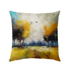 Tranquil Sunset Landscape Outdoor Pillow