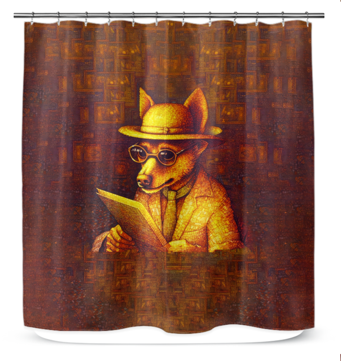 Cute puppy themed shower curtain ideal for adding fun to bathrooms.