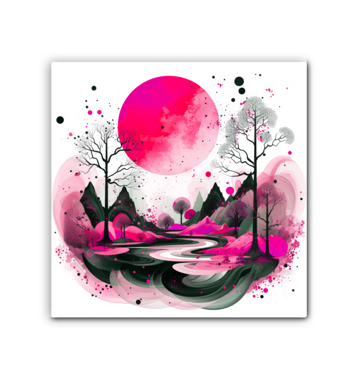 Majestic Mountains Illustrated Canvas Art