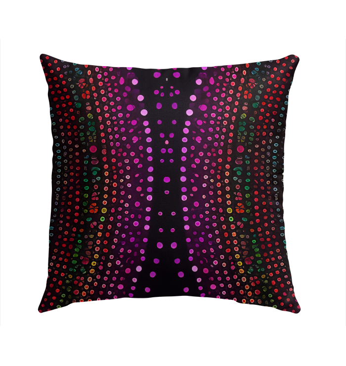 Outdoor pillow featuring a harmonious flow design on a deck sofa.