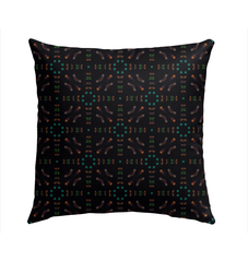 Elegant outdoor pillow with Melodic Harmony design on a garden bench.