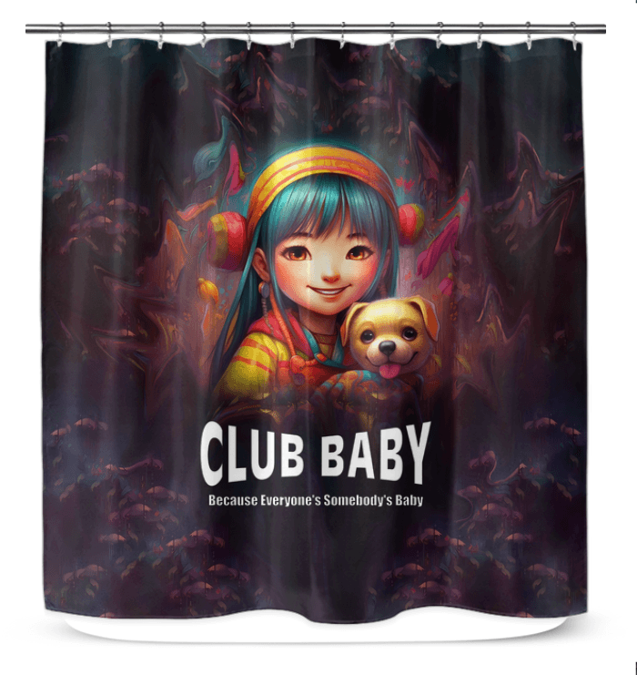 Elegant CB6-34 bathroom shower curtain in a modern home setting