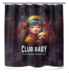 Elegant CB6-34 bathroom shower curtain in a modern home setting