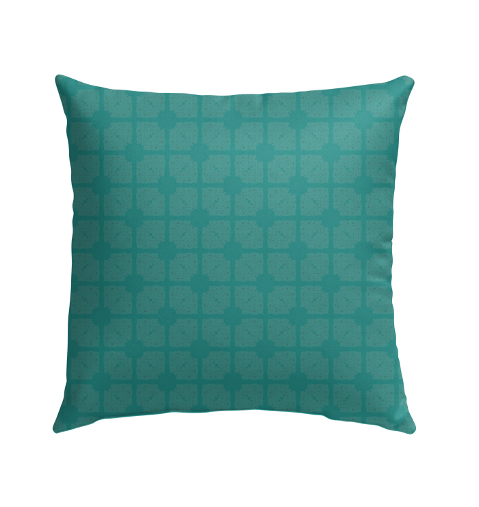 Vibrant outdoor pillow with daisy pattern for garden decor