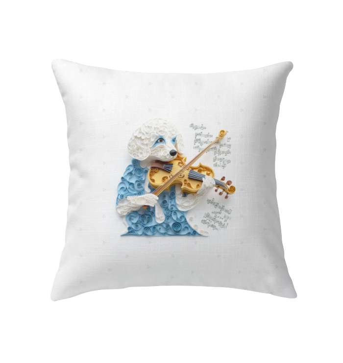 Stylish indoor pillow inspired by Art Nouveau paper art.