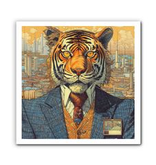 Fun Art Print - Detective Dog in a Trench Coat.