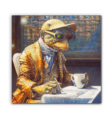 Bulldog Chef on Wrapped Canvas.