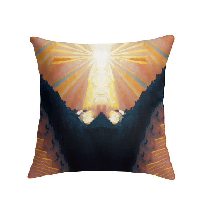 Detailed view of SurArt 71 Indoor Pillow, showcasing the vibrant design and soft texture that makes it a cozy addition to any room.