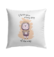 I Love You Every Step Outdoor Pillow