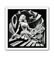 Abstract rock music inspired wrapped canvas artwork.