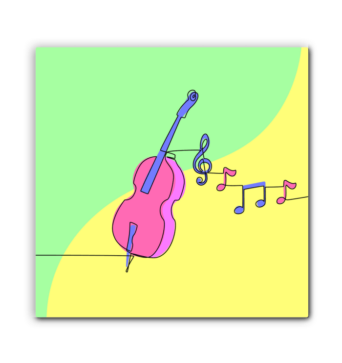 Violin Line Art 1 Wrapped Canvas - Beyond T-shirts